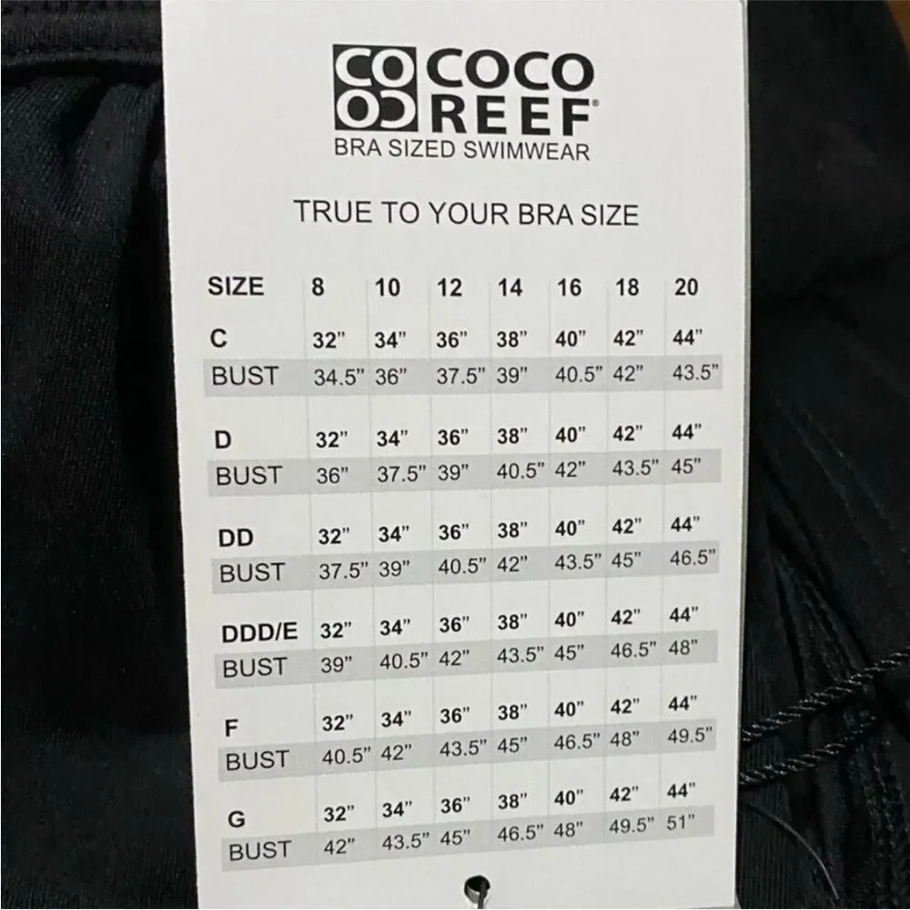 COCO REEF Women' Flourish Underwire BraSized Tankini Top Black swimming suit - Picture 7 of 13